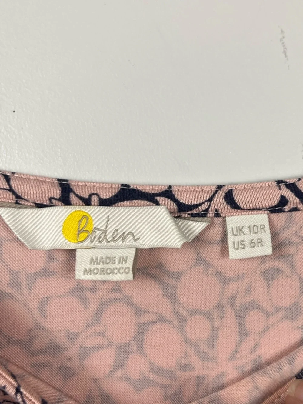 Boden square neck jersey maxi dress in pink blue size 6 - Picture 6 of 11